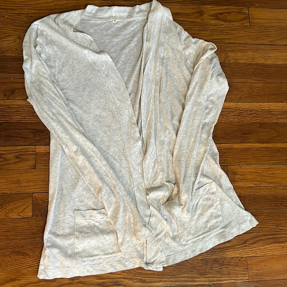 J Crew Oatmeal Cotton Cardigan M